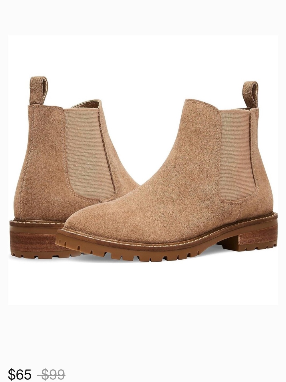Steve Madden Suede Leopold Chelsea Bootie in Oatmeal Size 9.5